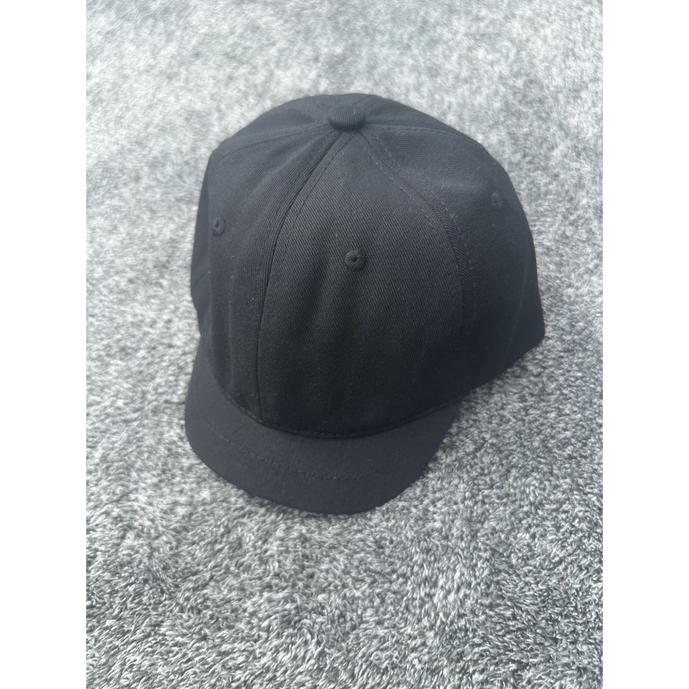 Black Short Brim Riding Cap Tiger Logo Equestrian Jockey Style Adjustable Hat